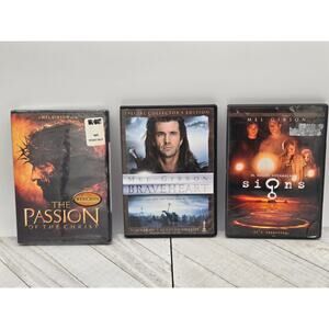Mel Gibson Dvd Movie Bundle | The Passion (Sealed) | Signs | Braveheart